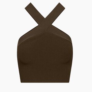 Aritzia Babaton Sculpt Knit Criss Cross Cropped Tank